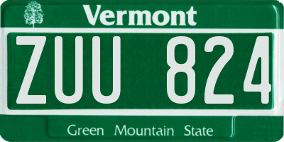 VT license plate ZUU824