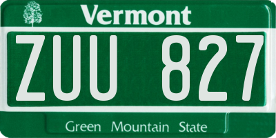 VT license plate ZUU827