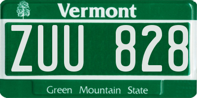 VT license plate ZUU828