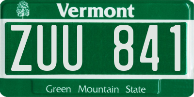 VT license plate ZUU841