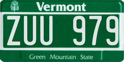 VT license plate ZUU979
