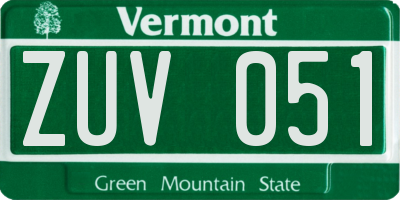 VT license plate ZUV051