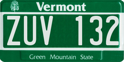 VT license plate ZUV132
