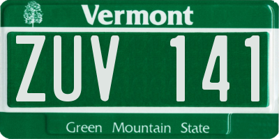 VT license plate ZUV141