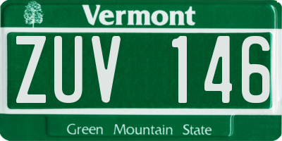 VT license plate ZUV146