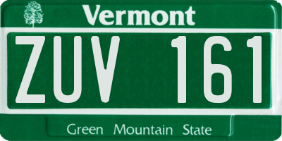 VT license plate ZUV161