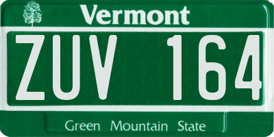 VT license plate ZUV164