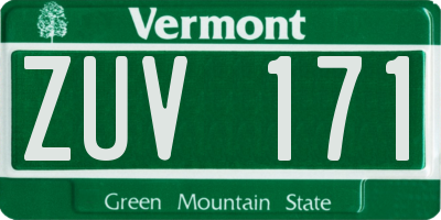 VT license plate ZUV171