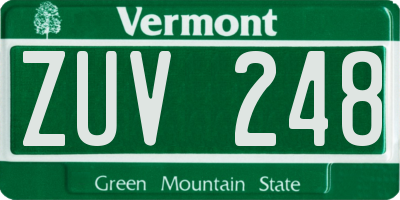 VT license plate ZUV248