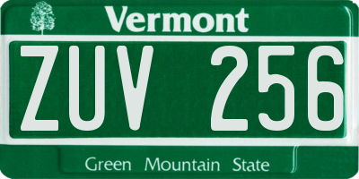 VT license plate ZUV256