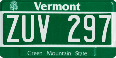 VT license plate ZUV297