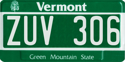 VT license plate ZUV306