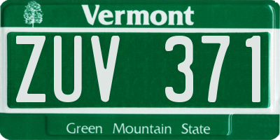 VT license plate ZUV371