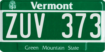 VT license plate ZUV373
