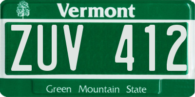 VT license plate ZUV412