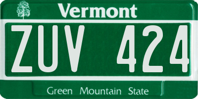VT license plate ZUV424