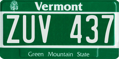 VT license plate ZUV437