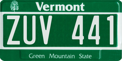 VT license plate ZUV441