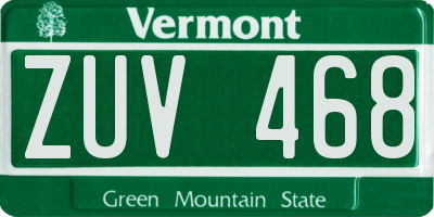 VT license plate ZUV468