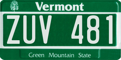 VT license plate ZUV481