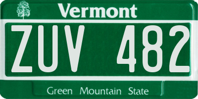 VT license plate ZUV482