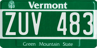 VT license plate ZUV483