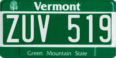 VT license plate ZUV519