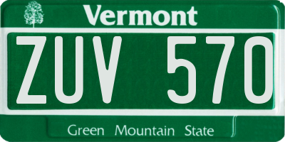 VT license plate ZUV570