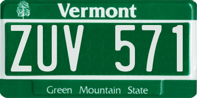 VT license plate ZUV571