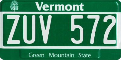 VT license plate ZUV572