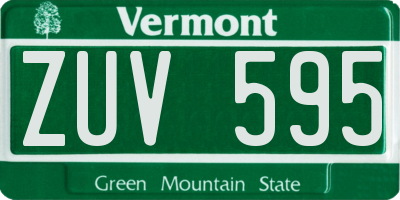 VT license plate ZUV595