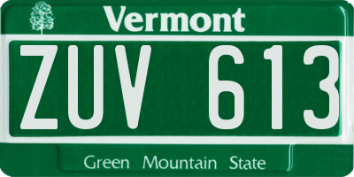 VT license plate ZUV613
