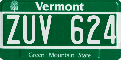 VT license plate ZUV624
