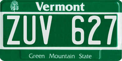 VT license plate ZUV627