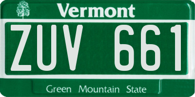 VT license plate ZUV661