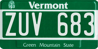VT license plate ZUV683