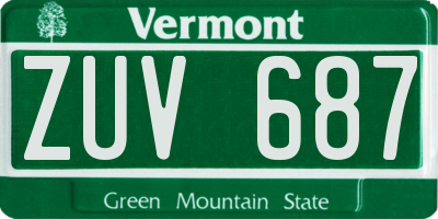 VT license plate ZUV687
