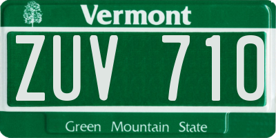 VT license plate ZUV710