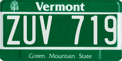 VT license plate ZUV719