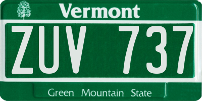 VT license plate ZUV737