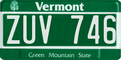 VT license plate ZUV746