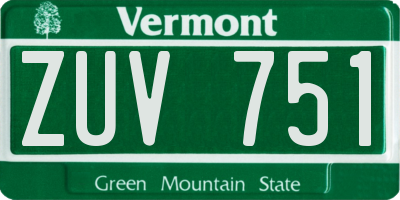 VT license plate ZUV751