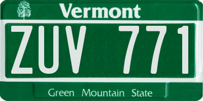 VT license plate ZUV771