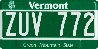 VT license plate ZUV772