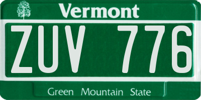 VT license plate ZUV776