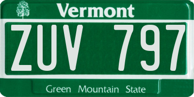 VT license plate ZUV797