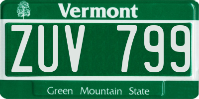 VT license plate ZUV799