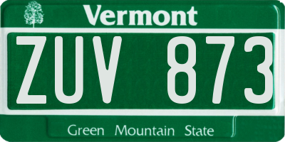VT license plate ZUV873