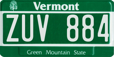 VT license plate ZUV884
