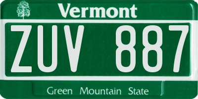 VT license plate ZUV887